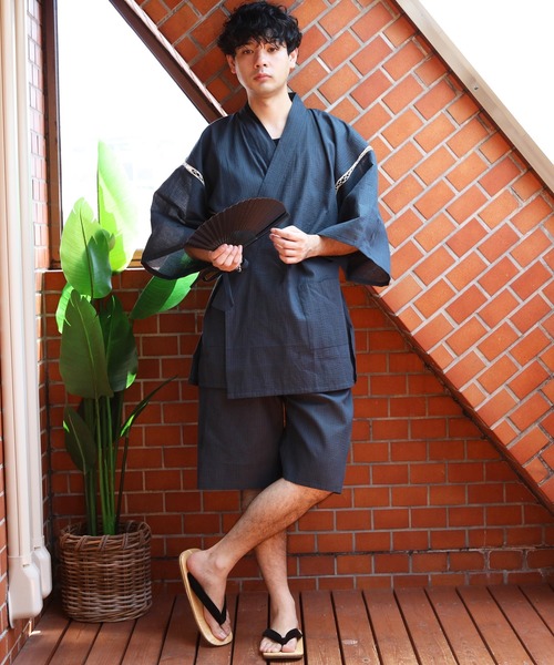 セール】しじら織り 甚平 上下セット コットン 涼しい（浴衣）｜8