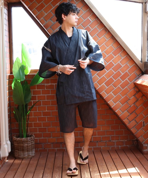 セール】しじら織り 甚平 上下セット コットン 涼しい（浴衣）｜8