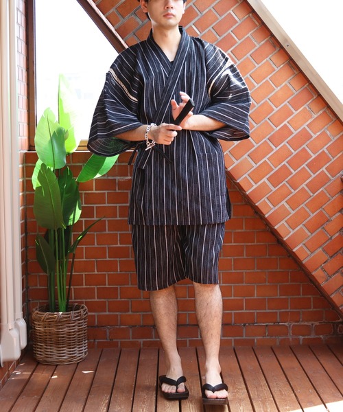 セール】しじら織り 甚平 上下セット コットン 涼しい（浴衣）｜8