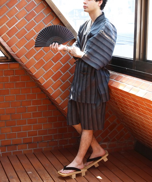 セール】しじら織り 甚平 上下セット コットン 涼しい（浴衣）｜8