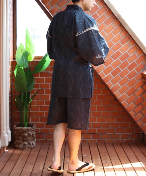 しじら織り 甚平 上下セット コットン 涼しい（浴衣）｜8(eight