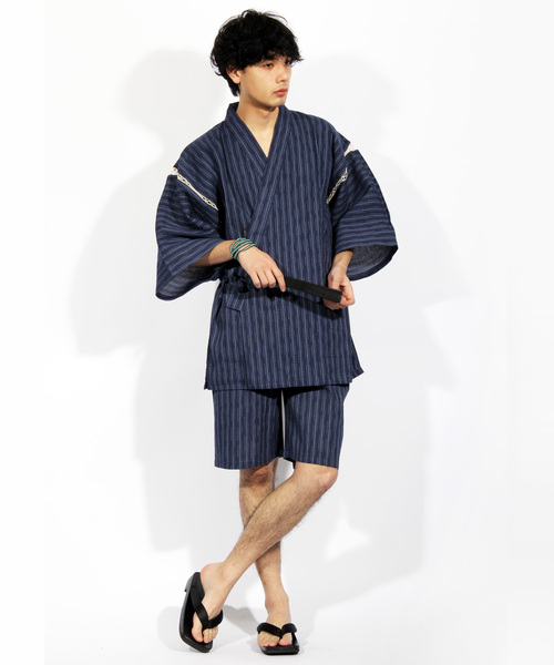 セール】しじら織り 甚平 上下セット コットン 涼しい（浴衣）｜8