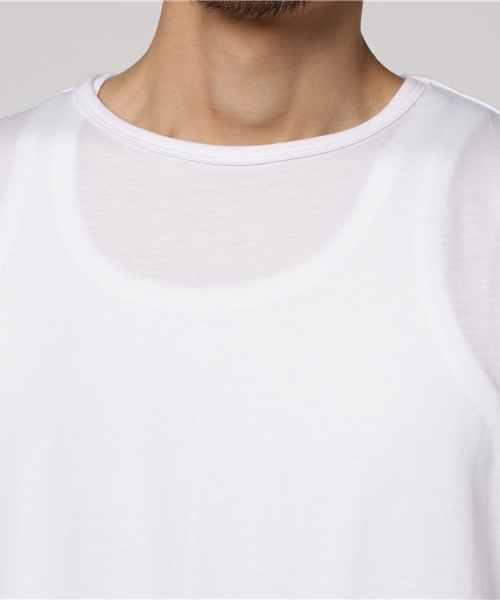 rovtski（ロフトスキー）の「rovtski 【ビッグシルエット】TRフロントイン ビッグTシャツ/5C17013001（Tシャツ/カットソー・メンズ・ブラック/ホワイト・LARGE/MEDIUM）」の5枚目の写真