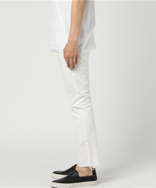 VENCEEXCHANGE（ヴァンスエクスチェンジ）の「モノトーン膝カットスキニー               （その他パンツ・メンズ・ブラック/オフホワイト・MEDIUM/LARGE）」の3枚目の写真