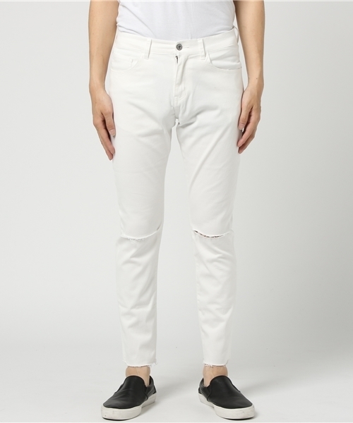 VENCEEXCHANGE（ヴァンスエクスチェンジ）の「モノトーン膝カットスキニー               （その他パンツ・メンズ・ブラック/オフホワイト・MEDIUM/LARGE）」の5枚目の写真