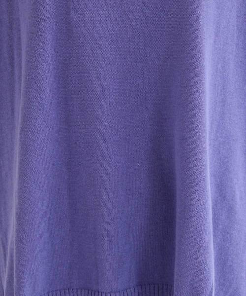 antiqua(アンティカ)の「ダブルVネック5分袖スリットコットンニット(Tシャツ/カットソー・レディース・ピンク/ブラック/ホワイト/ネイビー/ブルー/マスタード・FREE)」の7枚目の写真