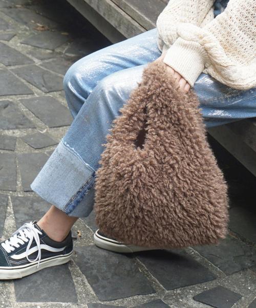 Another Edition（アナザーエディション）の「【展開店舗限定】カールマーケットバッグ（トートバッグ・レディース・ライトピンク/モカ/グレー・フリー）」の3枚目の写真