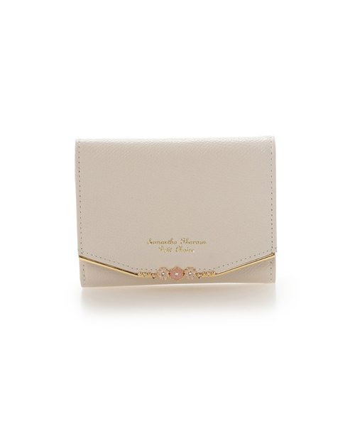 Samantha Thavasa Petit Choice（サマンサタバサ　プチチョイス）の「フラワーバー 折財布（財布・レディース・ベビーピンク/ホワイト/グレー/レッド/ネイビー/ブラック/ベージュ・FREE）」の4枚目の写真