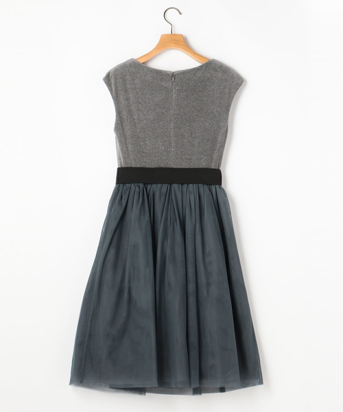 Tiara(ティアラ)の「ベロア×チュールドレス(ワンピース・レディース・ネイビー/トップグレー・L/S/M)」の3枚目の写真