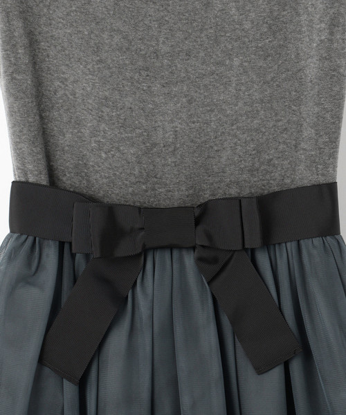 Tiara(ティアラ)の「ベロア×チュールドレス(ワンピース・レディース・ネイビー/トップグレー・L/S/M)」の8枚目の写真