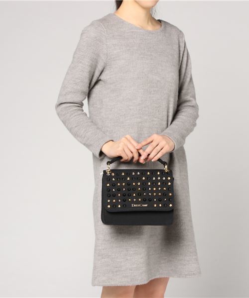 DRESSCAMP(ドレスキャンプ)の「DRESSCAMP (ドレスキャンプ)TRIANGULAR マルチスタッズ2WAYショルダーバッグ(ハンドバッグ・レディース・ブラック・FREE)」の2枚目の写真