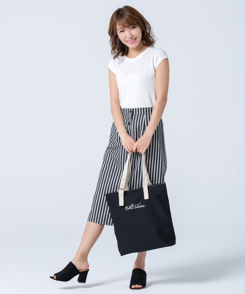 Edit Sheen（エディットシーン）の「縦型キャンバスロゴトートバッグ（トートバッグ・レディース・ブラック/ホワイト/アイボリー・FREE）」の15枚目の写真