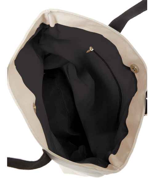 Edit Sheen（エディットシーン）の「縦型キャンバスロゴトートバッグ（トートバッグ・レディース・ブラック/ホワイト/アイボリー・FREE）」の4枚目の写真