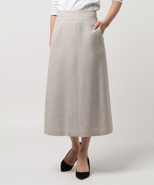 RIVE DROITE（リヴドロワ）の「麻調ナロースカート（スカート・レディース・チャコールグレー/ベージュ・36/38/34）」の9枚目の写真