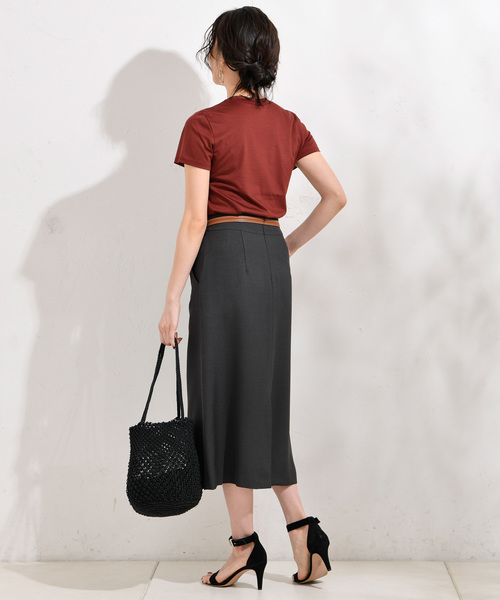 RIVE DROITE（リヴドロワ）の「麻調ナロースカート（スカート・レディース・チャコールグレー/ベージュ・36/38/34）」の11枚目の写真