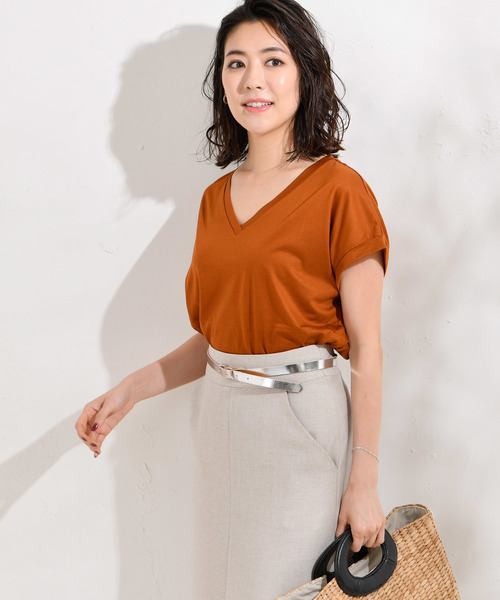 RIVE DROITE（リヴドロワ）の「麻調ナロースカート（スカート・レディース・チャコールグレー/ベージュ・36/38/34）」の16枚目の写真