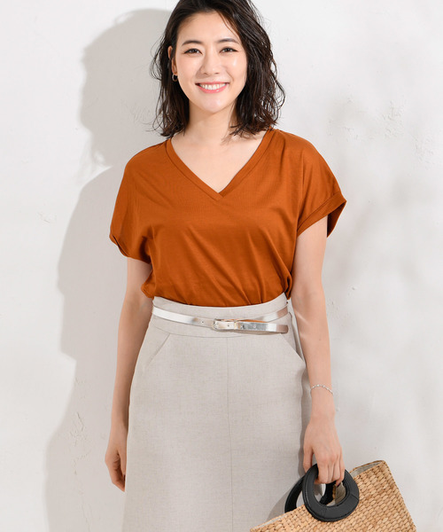 RIVE DROITE（リヴドロワ）の「麻調ナロースカート（スカート・レディース・チャコールグレー/ベージュ・36/38/34）」の17枚目の写真