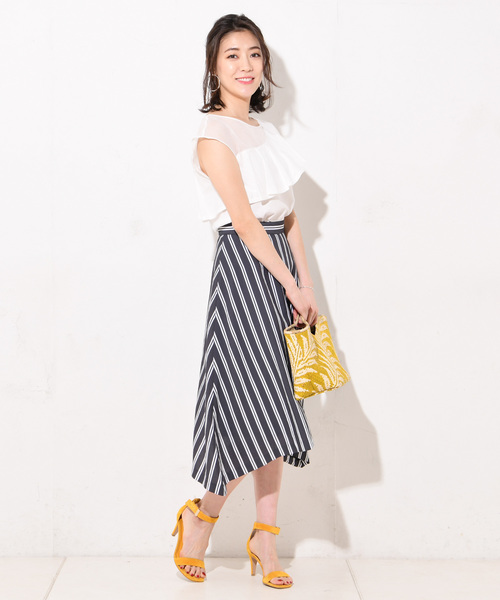 RIVE DROITE（リヴドロワ）の「60/2ｼﾙｹｯﾄ天竺プルオーバー（Tシャツ/カットソー・レディース・オフホワイト/ブラック・FREE）」の5枚目の写真