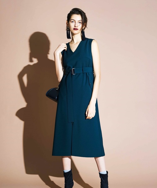 LADYMADE（レディメイド）の「2WAYロングスリットワンピース（ワンピース・レディース・ブラック/ブラウン/グリーン/グリーン系その他/ライトブラウン・FREE）」の4枚目の写真