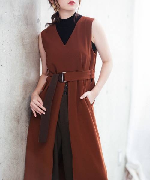 LADYMADE（レディメイド）の「2WAYロングスリットワンピース（ワンピース・レディース・ブラック/ブラウン/グリーン/グリーン系その他/ライトブラウン・FREE）」の20枚目の写真