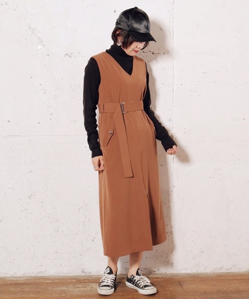 LADYMADE（レディメイド）の「2WAYロングスリットワンピース（ワンピース・レディース・ブラック/ブラウン/グリーン/グリーン系その他/ライトブラウン・FREE）」の7枚目の写真