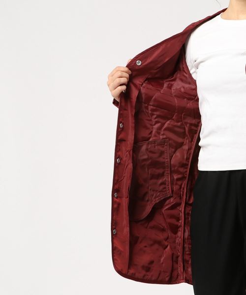 KOBE LETTUCE（コウベレタス）の「薄中綿入りキルティングロングノーカラーブルゾン（ブルゾン・レディース・ブラック/ブラウン/カーキ・FREE）」の6枚目の写真