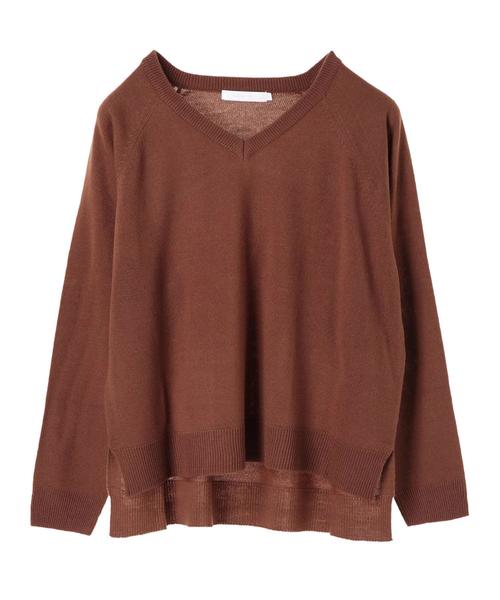 AMERICAN HOLIC(アメリカンホリック)の「Vネックラグランニットプルオーバー(ニット/セーター・レディース・ブラック/オフホワイト/ブラウン/グリーン/ピンク/モカ/イエロー系その他2/マスタード/オレンジ/ブルー系その他2・M/L)」の22枚目の写真