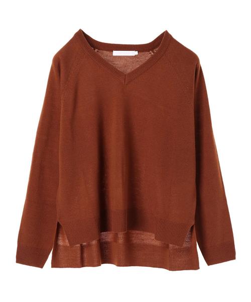 AMERICAN HOLIC(アメリカンホリック)の「Vネックラグランニットプルオーバー(ニット/セーター・レディース・ブラック/オフホワイト/ブラウン/グリーン/ピンク/モカ/イエロー系その他2/マスタード/オレンジ/ブルー系その他2・M/L)」の21枚目の写真