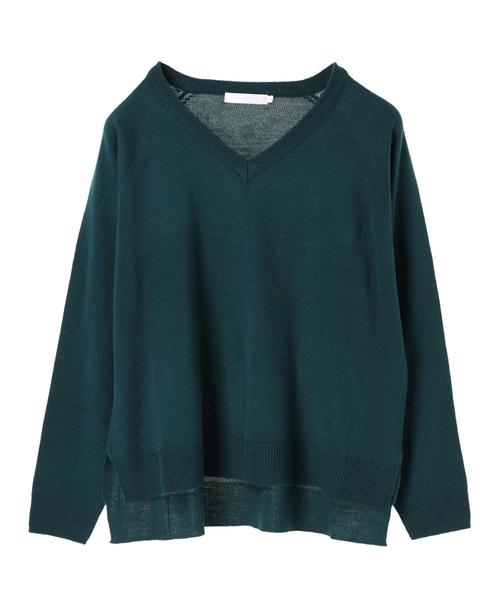 AMERICAN HOLIC(アメリカンホリック)の「Vネックラグランニットプルオーバー(ニット/セーター・レディース・ブラック/オフホワイト/ブラウン/グリーン/ピンク/モカ/イエロー系その他2/マスタード/オレンジ/ブルー系その他2・M/L)」の19枚目の写真