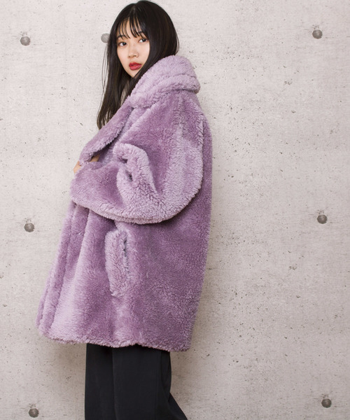 LUGG NAGG(ラグナグ)の「【Jewelobe/ ジュエローブ】もこもこ ボアコート(その他アウター・レディース・ホワイト/ベージュ/パープル/ピンク・FREE)」の3枚目の写真