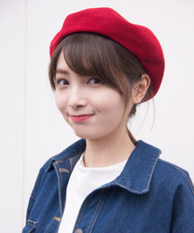 polcadot | STAR★embroidery mesh beret /星刺繍入メッシュベレー　大きめサイズ(ハンチング/ベレー帽)