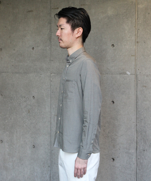 PAPER CHEST（ペーパーチェスト）の「PAPER CHEST MENS / ハケ目B.D.シャツ（シャツ/ブラウス・メンズ・イエロー/ブルー/カーキ・3/4）」の10枚目の写真