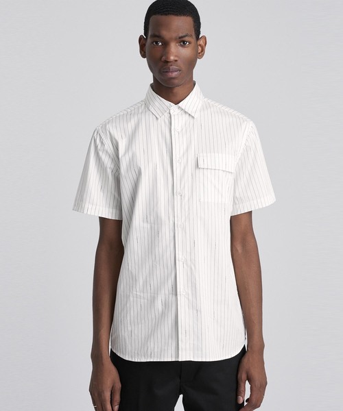 Saturdays NYC（サタデーズ ニューヨークシティ ）の「Nico Logo Stripe Short Sleeve Shirt（シャツ/ブラウス・メンズ・ホワイト/ブラック/レッド・X-LARGE/X-SMALL/S/M/L）」の2枚目の写真