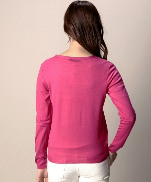 BEAUTY&YOUTH UNITED ARROWS(ビューティーアンドユースユナイテッドアローズ)の「BYBC ウォッシュクルーネックカーディガン ◆(カーディガン/ボレロ・レディース・ライトグレー/ピンク/イエロー/ネイビー・フリー)」の7枚目の写真