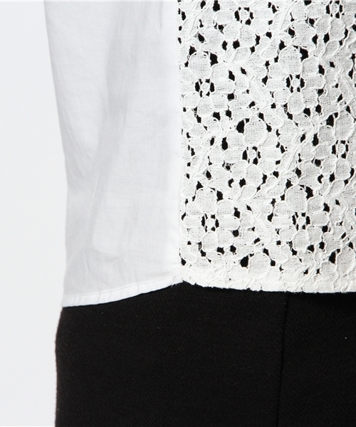 Ray BEAMS(レイビームス)の「○Ray BEAMS / レースフロントノースリーブシャツ(シャツ/ブラウス・レディース・オフホワイト/ネイビー・ONE SIZE)」の7枚目の写真