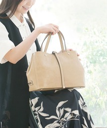 【BARCOS】 クロコダイル型押しシャイニングレザートート