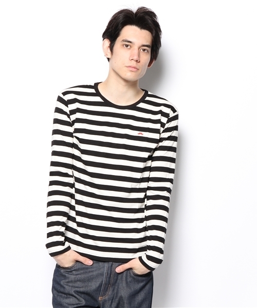 WHO'S WHO gallery(フーズフーギャラリー)の「【WEB限定価格】【BOY MAN】細ボーダーTEE(Tシャツ/カットソー・メンズ・その他19/ネイビー/ブラック/オレンジ・SMALL/MEDIUM/LARGE)」の1枚目の写真