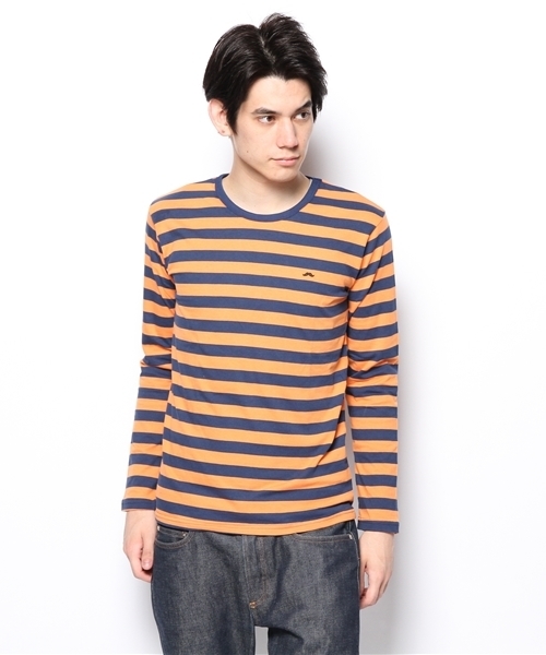 WHO'S WHO gallery(フーズフーギャラリー)の「【WEB限定価格】【BOY MAN】細ボーダーTEE(Tシャツ/カットソー・メンズ・その他19/ネイビー/ブラック/オレンジ・SMALL/MEDIUM/LARGE)」の11枚目の写真