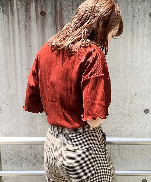 apres jour（アプレジュール）の「スナップボタンワッフルTシャツ【ZOZOTOWN限定アイテム】（Tシャツ/カットソー・レディース・モカ/ラベンダー/オレンジ系その他・フリー）」の7枚目の写真