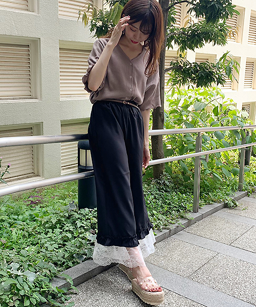 apres jour（アプレジュール）の「スナップボタンワッフルTシャツ【ZOZOTOWN限定アイテム】（Tシャツ/カットソー・レディース・モカ/ラベンダー/オレンジ系その他・フリー）」の12枚目の写真