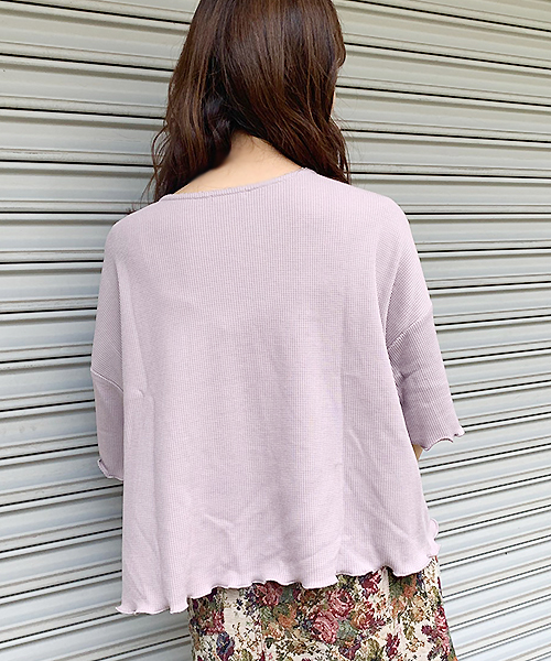 apres jour（アプレジュール）の「スナップボタンワッフルTシャツ【ZOZOTOWN限定アイテム】（Tシャツ/カットソー・レディース・モカ/ラベンダー/オレンジ系その他・フリー）」の18枚目の写真