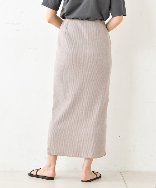 DouDou（ドゥドゥ）の「カットリブ2WAYスカート（スカート・レディース・アイボリー/グレイッシュベージュ・FREE）」の15枚目の写真