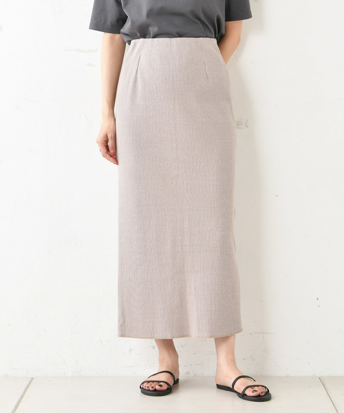 DouDou（ドゥドゥ）の「カットリブ2WAYスカート（スカート・レディース・アイボリー/グレイッシュベージュ・FREE）」の10枚目の写真