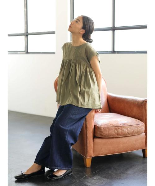 AMERICAN HOLIC（アメリカンホリック）の「ハイウエストワイドデニムパンツ＊（デニムパンツ・レディース・インディゴブルー/ワンウォッシュ・S/M/L）」の7枚目の写真