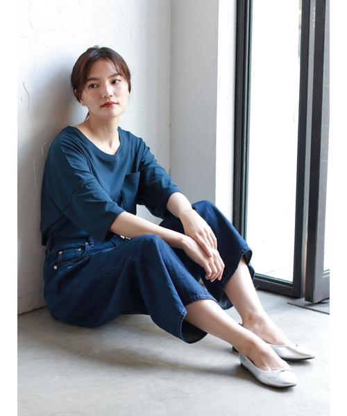 AMERICAN HOLIC（アメリカンホリック）の「ハイウエストワイドデニムパンツ＊（デニムパンツ・レディース・インディゴブルー/ワンウォッシュ・S/M/L）」の11枚目の写真