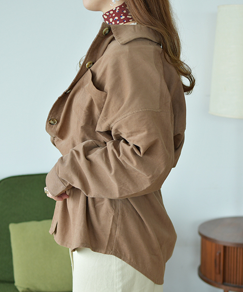 PairPair(ペアペア)の「スカーフ付きビッグシルエットコーデュロイシャツ(シャツ/ブラウス・レディース・ブラック/モカ・FREE)」の20枚目の写真