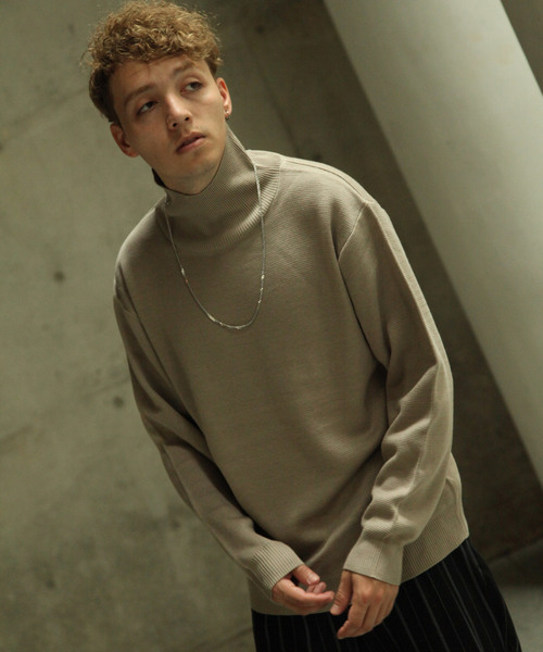 NILWAY（ニルウェイ）の「【Nilway】ミラノリブハイネックロンTEE（Tシャツ/カットソー・メンズ・ホワイト/ブラック/ベージュ/ブラウン/グレー/ネイビー/カーキ・MEDIUM/LARGE/X-LARGE）」の5枚目の写真