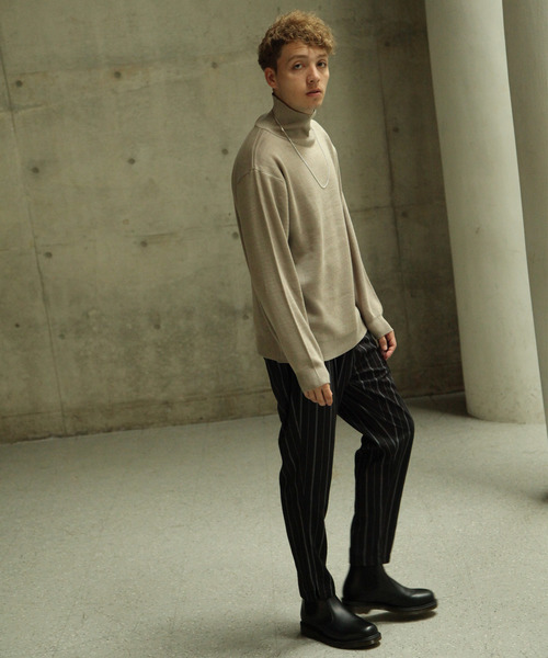 NILWAY（ニルウェイ）の「【Nilway】ミラノリブハイネックロンTEE（Tシャツ/カットソー・メンズ・ホワイト/ブラック/ベージュ/ブラウン/グレー/ネイビー/カーキ・MEDIUM/LARGE/X-LARGE）」の12枚目の写真