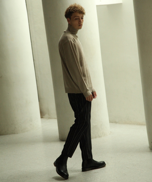 NILWAY（ニルウェイ）の「【Nilway】ミラノリブハイネックロンTEE（Tシャツ/カットソー・メンズ・ホワイト/ブラック/ベージュ/ブラウン/グレー/ネイビー/カーキ・MEDIUM/LARGE/X-LARGE）」の13枚目の写真