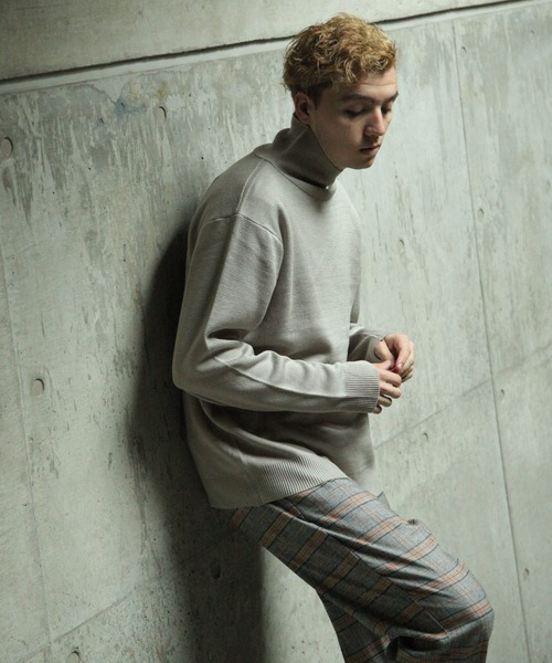 NILWAY（ニルウェイ）の「【Nilway】ミラノリブハイネックロンTEE（Tシャツ/カットソー・メンズ・ホワイト/ブラック/ベージュ/ブラウン/グレー/ネイビー/カーキ・MEDIUM/LARGE/X-LARGE）」の9枚目の写真